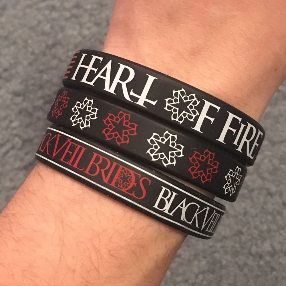 Black Veil Brides Heart of Fire Bracelet Set